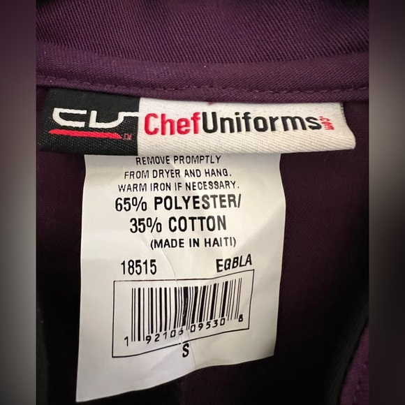 Purple CHEF UNIFORMS size Small - Picture 2 of 7